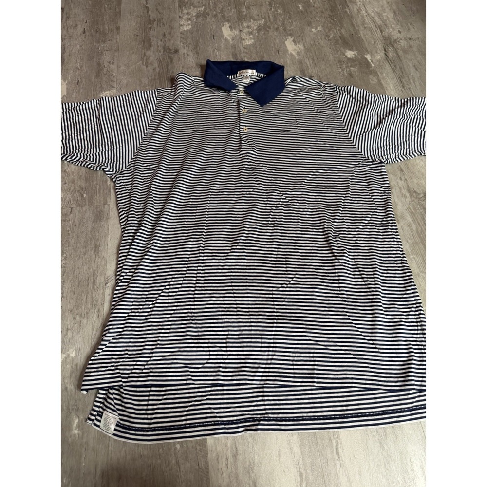 Peter Millar Polo Shirt Mens 2XL Blue/white Print Emirates Golf Club A2-0097